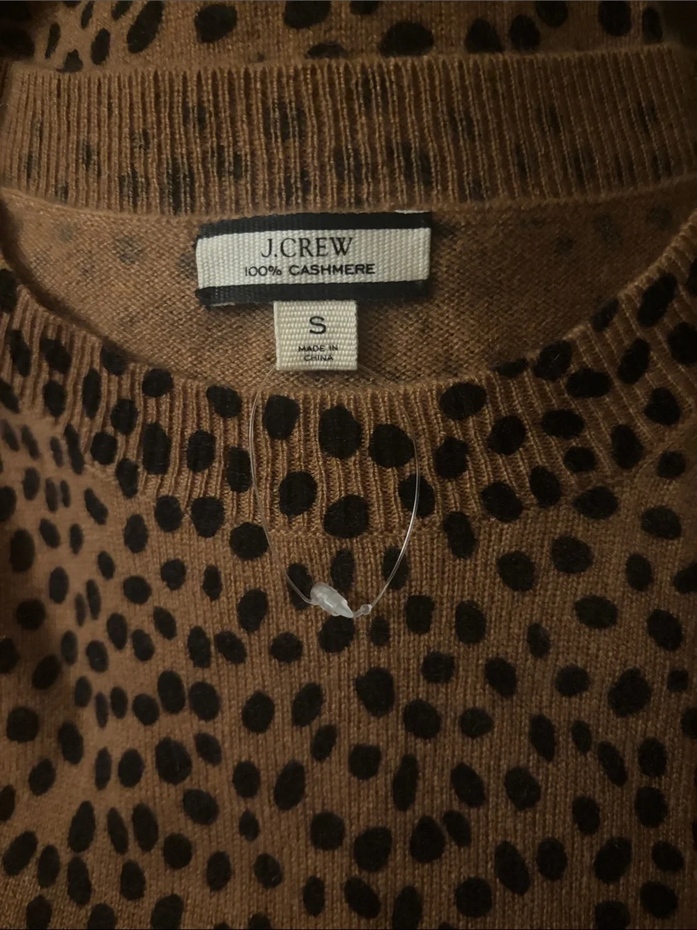 J .Crew Classic Cashmere Cheetah Teddie Sweater Size  Small ~ New No Tags